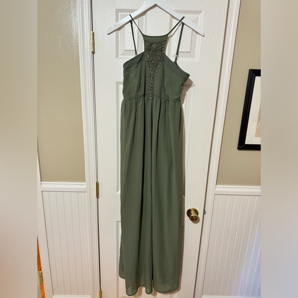 Japna Maxi Olive Green Dress. Size medium